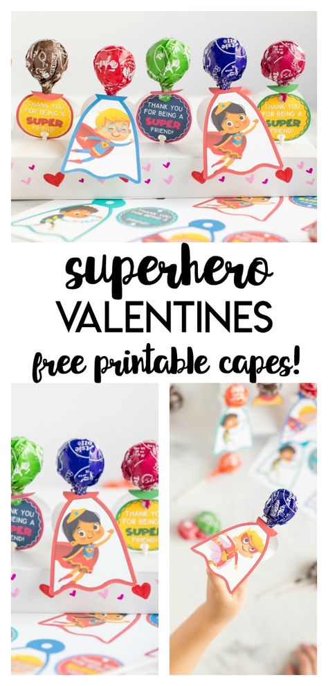 Superhero Valentines: a free valentine printable that is a fun and yummy way to celebrate Valentines Day. Great for any little super heros! Superhero Lollipop, Valentines Day Gifts For Him Creative, My Crazy Good Life, Easy Diy Crafts For Kids, Made To Be A Momma, Superhero Valentines, Diy Superhero, Tootsie Pop, Chop Recipes