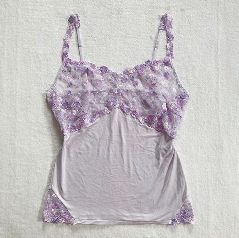 Lavender Clothes, Thrifting Manifestation, Purple Top Outfit, Rapunzel Outfit, Babydoll Tops, Dark Purple Flowers, Lavender Tops, Purple Tops, Singlet Tops