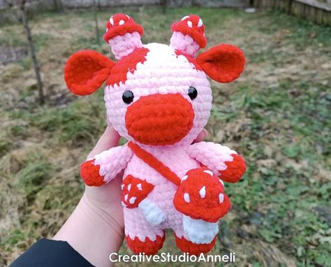 Crochet Mushroom Cow Plushie/ Amigurumi cow plush/ Chubby Cow/ animal plushies/ Crochet Plushies/ Cute/ Farm animal/ kawaii/ Christmas gift Crochet toys free patterns easy #crochettoysfreepatternseasy #crochet #crochettoy #crochetpattern #crochetpatterns 4.824 Mushroom Cow, Plushies Crochet, Animal Plushies, Plushie Amigurumi, Cow Plush, Plushies Cute, Cow Toys, Crochet Toys Free Patterns, Diy Crochet Toys