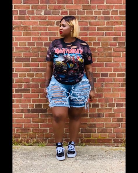 Jean Shorts Outfit Black Women Plus Size, Cookout Outfit Ideas, Summer Cookout Outfit, Plus Size Summer Outfits Black Women, Balmain Blazer Outfits, Cookout Outfit, Blk Women, Summer Cookout, Plus Size Summer Outfits