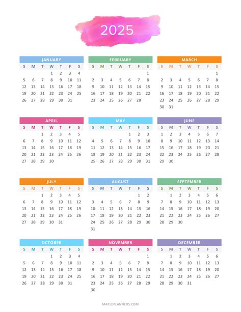 2025 Yearly Calendar Printable | Desktop Calendar Calendar Landscape, Landscape Calendar, 2016 Calendar, Calendar Download, 2025 Calendar, Planner Inserts Printable, Desktop Calendar, Print Calendar, Calendar Printable