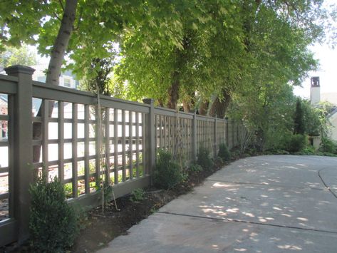 Cheap Privacy Fence Ideas, Decorative Privacy Fence, Fence Decorating Ideas, Creative Fence, Trex Fencing, Backyard Trellis, Cheap Privacy Fence, Classic Fence, Privacy Fence Ideas