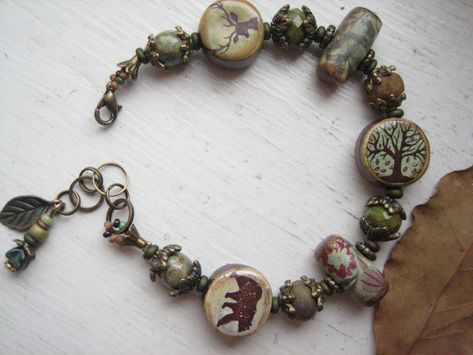 Woodland bracelet, forest wilderness, rustic earthy, roam free, into the forest I go, wild things, message bracelet, nature affirmation Forestcore Jewelry, Woodland Bracelet, Into The Forest I Go, Handmade Bead Jewellery, Forest Core, Grunge Jewelry, Into The Forest, Message Bracelet, Hippie Bracelets