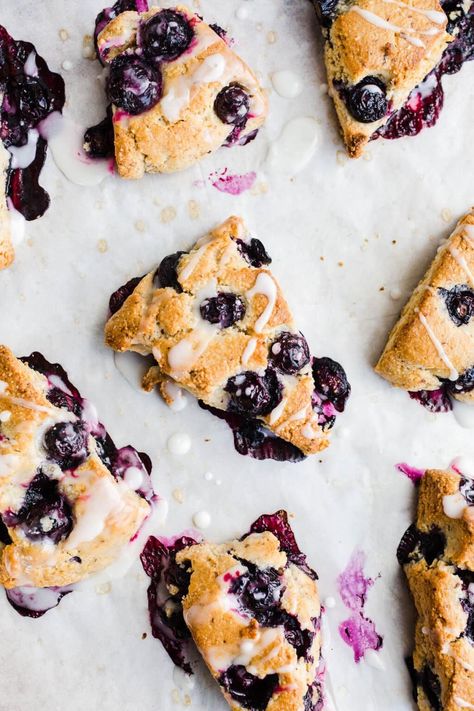 Upgrade your breakfast game with these easy-to-make Lemon Blueberry Almond Flour Scones. Top with a simple lemon glaze if desired! Gluten-free and vegan. Vegan Almond Flour Recipes, Almond Flour Scones, Lemon Poppyseed Pancakes, Blueberry Scones Recipe, Blueberry French Toast Casserole, Gluten Free Scones, Baking With Almond Flour, Scones Ingredients, Almond Granola