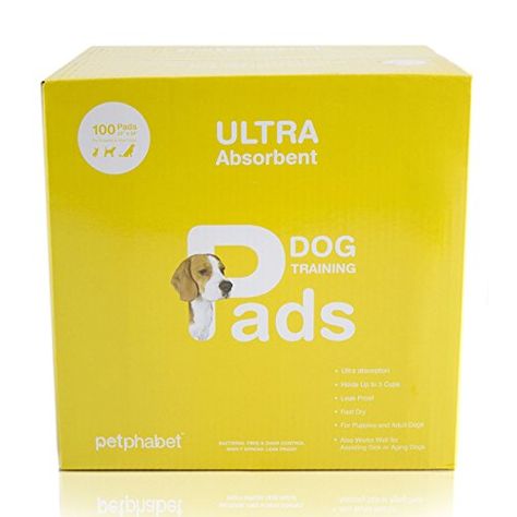 Petphabet 100 Count of Pads UltraAbsorbent 23 by 24 Inches Dog Training Pads *** This is an Amazon Affiliate link. You can find out more details at the link of the image. Pet Brand, Dog Pads, Technology Design, Guard Dogs, Potty Training, Cat Litter, Puppy Training, Dog Paws, New Puppy