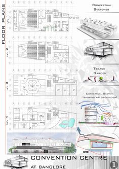 Convention Center | Kripal Singh Bhadouria Convention Centre Plan, Convention Center Plan, Milktea Shop, Convention Center Design, Auditorium Plan, Architecture Design Process, Conceptual Sketches, Convention Hall, Expo Center