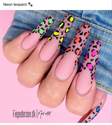 Kylie Nails, Cheetah Nails, Art Designs Ideas, Leopard Print Nails, Vibrant Nails, Leopard Nails, Animal Print Nails, Bling Acrylic Nails, Summer Acrylic Nails