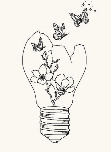 cayswords_ Light Bulb Tattoo, Bulb Tattoo, Dollar Tattoo, Lightbulb Tattoo, Light Bulb Drawing, Butterfly Tattoo Stencil, Cute Tattoos On Wrist, Butterfly Light, Simple Tattoo Designs