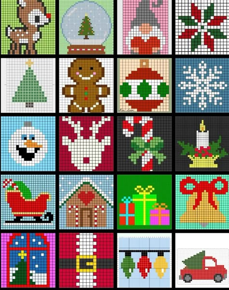 Cute Christmas Perler Beads, Pixel Crochet Christmas, Pixel Art Ideas Christmas, Small Christmas Pixel Art, Santa Pixel Art, Xmas Pixel Art, Christmas Pixel Pattern, Hama Beads Christmas Pattern, Hama Christmas Pattern