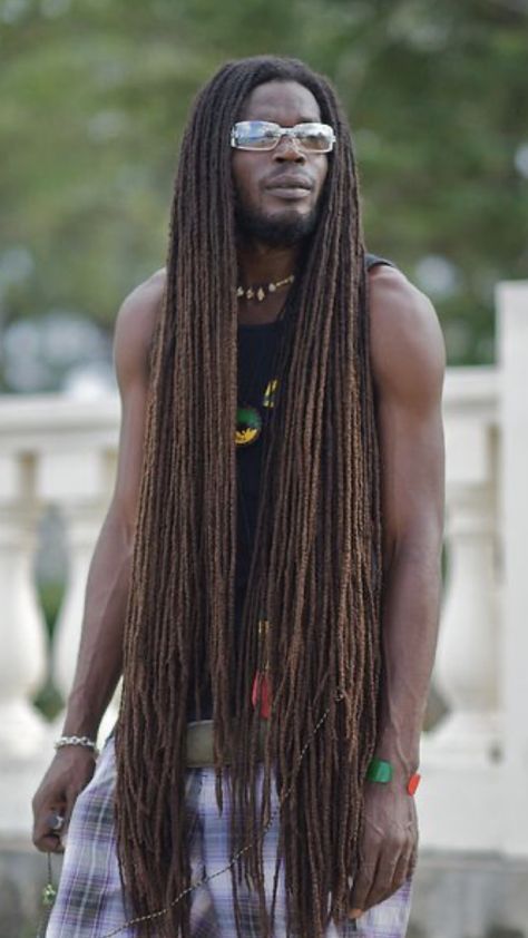 White Dreads Men, Jamaican Dreadlocks, Dreadlock Men, Tree Cosplay, Dreads Long, Pretty Locs, Man Ponytail, White Dreads, Black Men Beard Styles