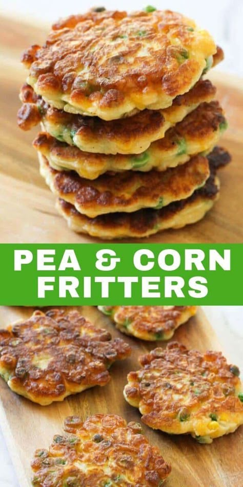 Freezer Staples, Corn Fritters Recipe, Pantry Freezer, Sweet Corn Fritters, Pea Fritters, Healthy Main Meals, Corn Fritter Recipes, Veggie Fritters, Hungry Eyes