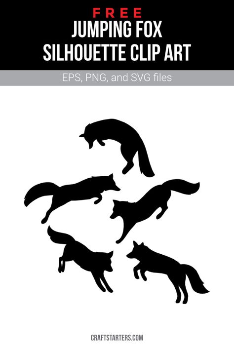 Fox Stencil, Fox Outline, Fox Jumping, Jumping Fox, Fox Silhouette, Cricut Projects Easy, Wolf Silhouette, Fantasy Ideas, Fox Drawing