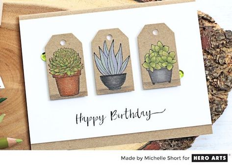 Succulent Cards, Cactus Stamp, Marianne Design, Card Making Inspiration, Card Sketches, Peanuts Snoopy, Hero Arts, Womens T Shirt, Creative Cards