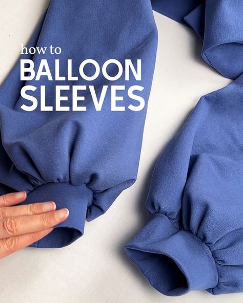 MODERN SEWING PATTERNS on Instagram: "Just a few days ago I realized I've never made a post like this - and let me tell you I was surprised because these are one of my absolutely favorite sleeves EVER to make 🙈 Well, anyway - better late than never, so here is a quick guide on the steps to achieving those beautiful, full, dramatic balloon sleeves that look good with literally any design of top/dress. *** AND A TIP: When sewing your gathering stitch on the sleeve, you want to leave about 3-5 c Long Sleeve Pattern Sewing, How To Stitch Balloon Sleeves, How To Knit Balloon Sleeves, Knit Balloon Sleeve Pattern, Long Puffy Sleeve Pattern, Balloon Sleeve Top Pattern, Balloon Sleeves, How To Sew Balloon Sleeves, How To Sew Puffy Sleeves