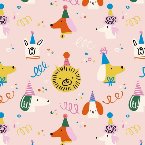 Party Animals Illustration, Baby Pattern Illustration, Kids Pattern Design, Party Logo Design, Cute Clip Art, Cute Expressions, Party Illustration, Illustration Lettering, Instagram Pattern