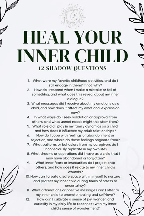 Healing your inner child can be tough, especially when past wounds impact your present life. Using Shadow Healing Prompts and Guided Shadow Work exercises can help you connect with your inner child and heal deep-rooted emotions. Save this pin for a step-by-step guide to transform your life through powerful journaling prompts and spiritual shadow work. Shadow Work Parents, Inner Work Prompts, How To Heal My Inner Child, How To Heal Your Soul, Shadow Work Ritual, Shadow Work Guide, Shadow Prompts For Healing, Shadow Work Journaling Prompts, Shadow Work Prompts For Self Love