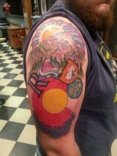 Colorado Tattoo Ideas, Colorado Tattoos, Hiking Tattoos, Denver Tattoo, Colorado Tattoo, Cactus Tattoos, Best Tattoo Ideas For Men, Kaleidoscope Eyes, Roofing Colors