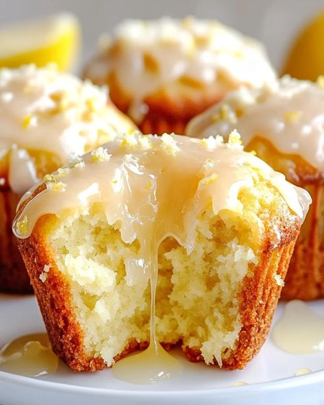 Bake moist Honey Lemon Muffins with a zesty glaze. This easy recipe blends honey’s sweetness with lemon’s tang for a delightful treat. Honey Lemon Muffins, Lemon Muffin Recipes, Lemon Infused Water, Simple Muffin Recipe, Lemon Honey, Cream Cheese Muffins, Lemon Muffins, Baking Muffins, Honey Lemon