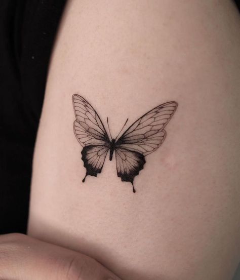 Fine Line Butterfly Tattoo Design, Trippy Tattoo Designs, Butterfly Tats, Trippy Tattoo, Red Tattoo, Red Tattoos, Butterfly Tattoo Designs, Spine Tattoo, Dark Tattoo