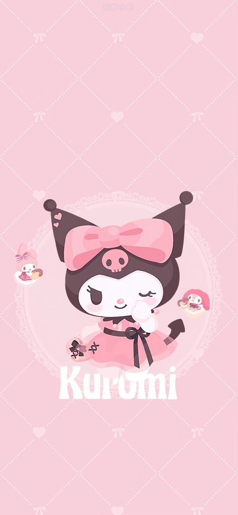 Kuromi Pink Background, My Melody And Kuromi Wallpaper Iphone, Pink Kuromi Wallpaper, Kuromi Wallpaper Pink, Kuromi Pink, Kuromi Wallpaper, Sanrio Wallpapers, Tartan Wallpaper, Whatsapp Wallpaper Cute