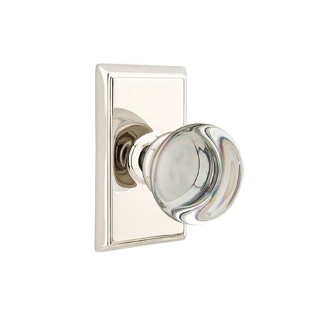 Emtek Privacy Providence Crystal Clear Acrylic Knob with Rectangular Rose | Wayfair Emtek Door Hardware, Crystal Hardware, Design Theme, Island City, New England Style, England Style, Glass Knobs, Bathtub Accessories, Cabinet Knob