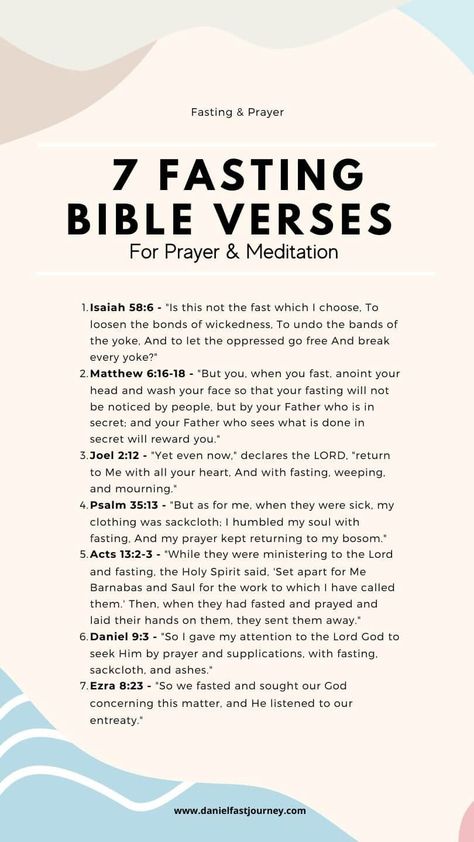 Deepen Your Fast with These Biblical Prayers 📖💫 Find Strength and Clarity Through Faith #PrayerGuide #FastingTips Different Biblical Fasts, Scripture To Read While Fasting, Different Types Of Biblical Fasts, Types Of Biblical Fasts, Different Types Of Fasting In The Bible, 3 Day Fasting And Prayer Plan, 7 Day Fast And Prayer, Biblical Fasting Plan, Prayer Board Scriptures