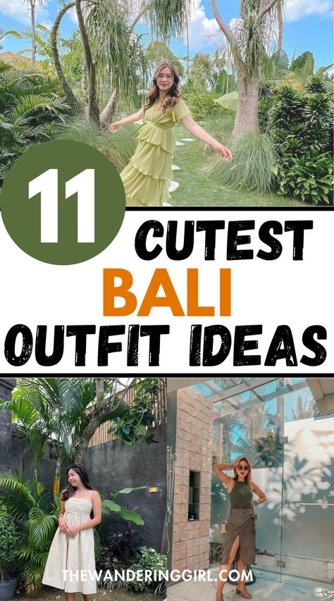 What To Wear In Bali: 11 Outfits For This Tropical Vacation - The Wandering Girl Dress For Bali Trip, Dresses For Bali Trip, Outfits For Bali For Women, Bali Dresses Outfits, Bali Outfit Ideas What To Wear, What To Wear In Bali For Women, Bali Outfits Ideas, Bali Fashion Outfits, Bali Outfit Ideas Women