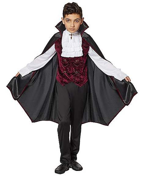 Kids Vampire Costume - Deluxe - Spirithalloween.com Kids Vampire Costume, Vampire Costume Kids, Dracula Costume, Halloween Costumes Kids Boys, Vampire Halloween Costume, Kids Costumes Boys, Vampire Costume, Boy Costumes, Velvet Top