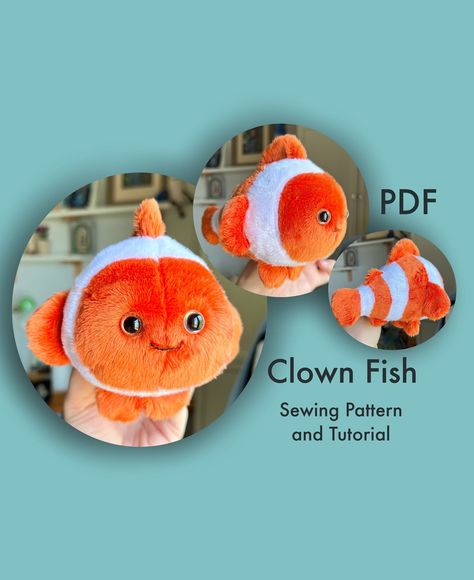 sewing toys patterns Fish Sewing Pattern, Fish Sewing, Giraffe Sewing Pattern, Stuffed Fish, Sewing Soft Toys, Homemade Dog Toys, Fish Pillow, Sloth Plush, Handmade Baby Toys