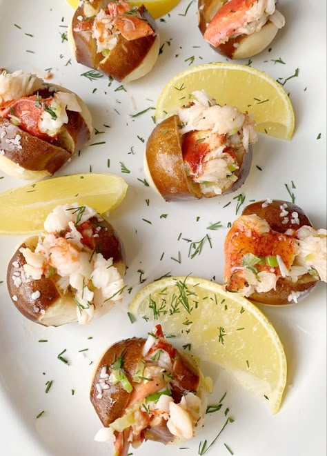 Lobster Bruschetta Recipe, Pretzilla Bites, Lobster Bites, Lobster Appetizers, Lobster Roll Recipes, Lobster Dishes, Lobster Salad, Soft Pretzel, How To Cook Lobster