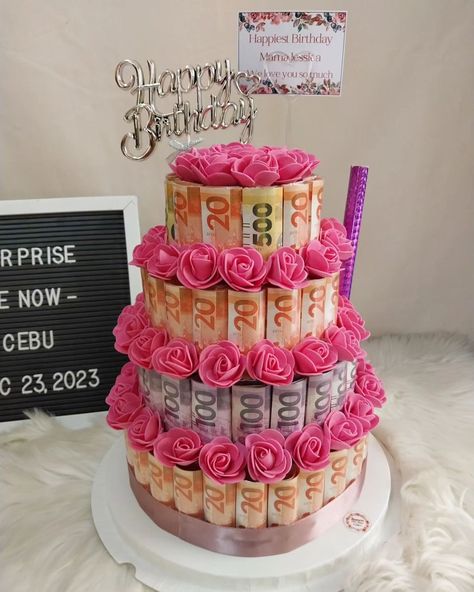 Sweeten their special day with an ultimate twist: a rolled money cake! 💸💸💸 Thank you so much for trusting! 🙏🩷😊 #RolledMoneyCake #MoneyCake #SurpriseCake #SurpriseCebu #Cebu #CebuSurprise #SMNC #SurpriseMeNowCebu Money Cake, Surprise Cake, Surprise Me, Satin Roses, Cebu, Me Now, Thank You So Much, Special Day, Roses