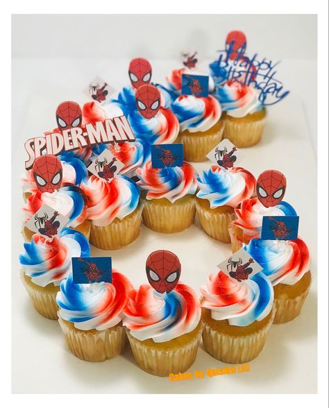 Spider Man Birthday Cupcakes, Spiderman Deserts, Spidey And His Amazing Friends Cupcakes, Spider Man Cupcakes Ideas, Spiderman Cupcakes Ideas, Spider-man Cupcakes, Spider Man Cupcakes, Spiderman Cakes, Man Cupcakes