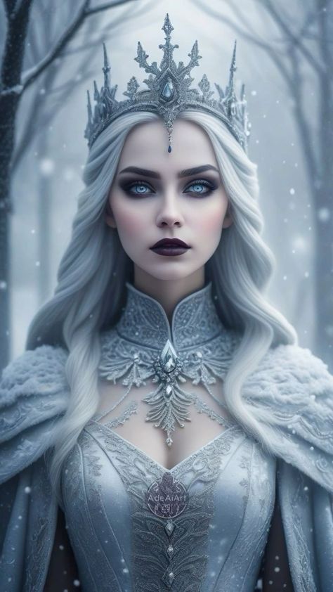 White Haired Witch, Dark Sorceress, Ice Queen Costume, Ice Witch, Snow White Queen, Biker Girl Outfits, Dark Princess, Gothic Fantasy Art, Goth Look