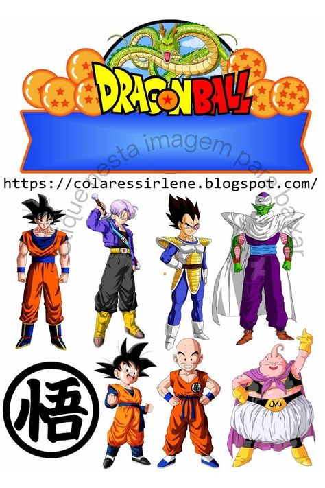 Topo de bolo Dragon Ball para imprimir grátis. Clique na imagaem para baixar com melhor resolução. #topodebolodragonball #topperdebolodragonball #bolodragonball #dragonballcaketopper Dragon Bollz, Goku Png, Dragonball Z Cake, Goku Birthday, Rockstar Birthday Party, Deco Pastel, Dragon Z, Spiderman Coloring, Ball Cake