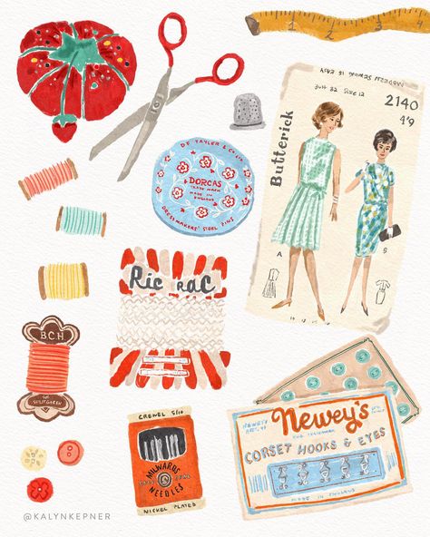 Some vintage sewing supplies for Day 5 of #doodleadayaug by @ellolovey 🧵🪡 I always loved playing with my mom’s tomato pincushion as a kid, … | Instagram Tomato Pincushion, Sewing Artwork, Art Zine, Sketchbook Project, Lancaster Pennsylvania, Fun To Draw, Watercolor Art Lessons, Prop Design, Still Life Art