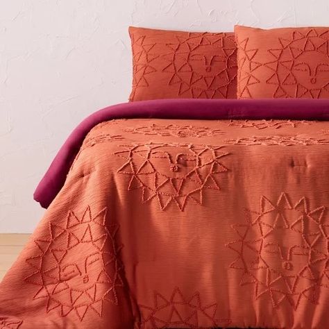 Opalhouse Designed with Jungalow Decor : Page 3 : Target Orange Comforter Bedroom, Jungalow Bedroom, Jungalow Decor, Velvet Comforter, Bedroom Stuff, Orange Bedding, Bedroom Orange, Sanctuary Bedroom, Comforter Bedding Sets