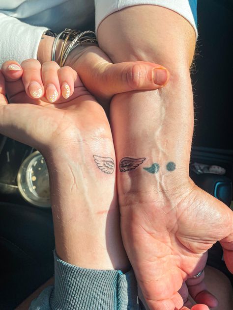 Angel Wings Matching Tattoo, Pair Of Wings Tattoo, Angel Wing Matching Tattoo, Matching Angel Wing Tattoos, Angel Matching Tattoo, Matching Wing Tattoo, Matching Angel Tattoo, Mum Tattoo, Angel Wings Tattoo