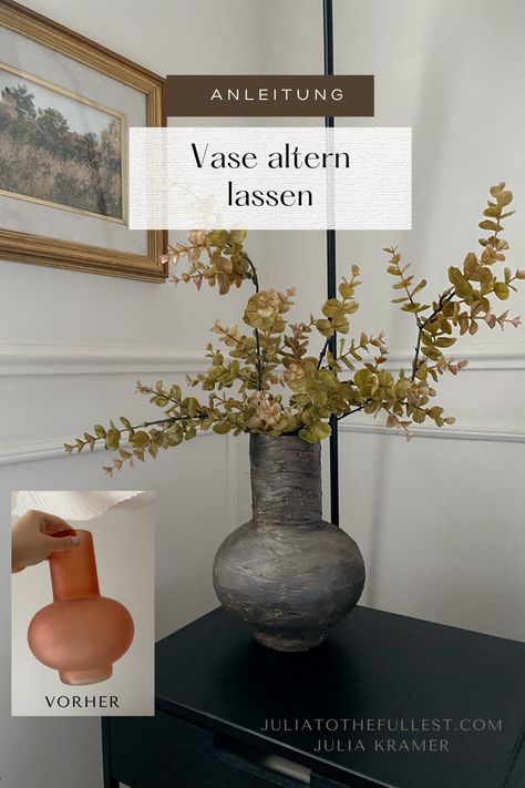 Mit diesen zwei Tipps könnt ihr absolut jede Vase künstlich altern lassen und so einen schönen, vintage bzw. antiken Effekt erzeugen. Vasen upcycling mal anders Vase Upcycling, Vase