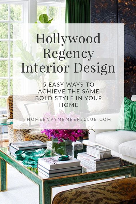 HOLLYWOOD REGENCY - HOW TO GET THE LOOK. Although it’s not a style of interior design we’ve fully embraced here in the UK just yet, if Pinterest is anything to go by, the popularity in Hollywood Regency is certainly growing. Read through to discover five design elements to consider including statement wallpaper, furniture, lighting, colours that work well together and so much more interior design advice and inspiration #hollywoodregency #interiordesign Hollywood Regency Decor Dining Room, Modern Regency Interior, Regency Style Interior, Ceiling Ideas Kitchen, Natalie Gisborne, Hollywood Regency Interior Design, Regency Interior Design, Hollywood Regency Living Room, Regency Interiors