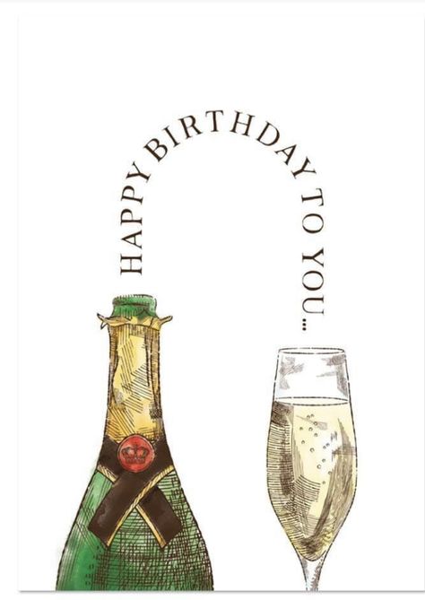 Birthday Champagne, Happy Birthday Illustration, Champagne Birthday, 심플한 그림, Birthday Greetings Friend, Happy Birthday Art, Happy Birthday Greetings Friends, Birthday Illustration, Happy Birthday Wishes Cards