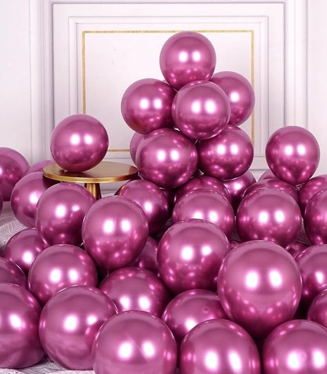 Amazon.com: AULE Metallic Hot Pink Balloons 5 inch 50 Pcs Hot Pink Latex Balloons Chrome Helium Shiny Thicken Balloon Perfect Party Decoration for Wedding Birthday Baby Shower Graduation Christmas Carnival : Home & Kitchen Chrome Pink Balloons, Hot Pink Balloons, Pink Latex, Pink Party Decorations, Decoration For Wedding, Christmas Carnival, Pink Balloons, Pink Parties, Latex Balloons