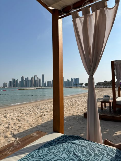 La Mar Beach Club Doha Qatar Beach, Doha Beach, Oman Aesthetics, Doha Qatar Aesthetic, Qatar Lifestyle, Qatar Beach, Qatari Lifestyle, Qatar Aesthetic, Qatar Travel