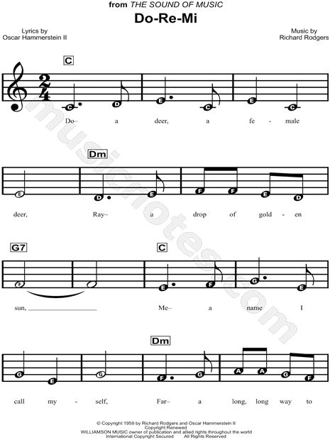 Print and download Do-Re-Mi sheet music from The Sound of Music. Sheet music arranged for Piano/Vocal/Chords in C Major. Do Re Mi Sound Of Music, Clarinet Songs, Piano Songs Sheet Music, Piano Sheet Music Letters, Easy Sheet Music, Piano Notes Songs, Trumpet Sheet Music, Trumpet Music, Vocal Chords