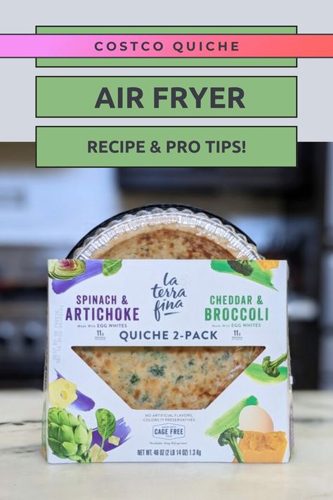 Air Fryer Recipe & Pro Tips! Quiche In Air Fryer, Egg White Quiche, Costco Healthy, Broccoli Cheddar Quiche, Air Fryer Cooking, Broccoli Quiche, Best Air Fryer, Air Fryer Recipe, Custard Filling