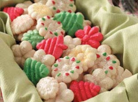 Spritz Cookie Recipe, Spritz Cookies, Cookie Press, Buttery Cookies, Xmas Cookies, Christmas Cooking, Christmas Goodies, Noel Christmas, Betty Crocker