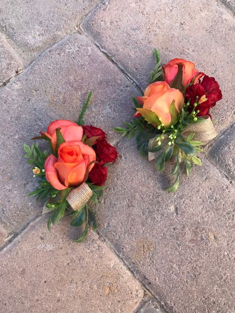 Wedding Pew Decorations, Red Corsages, Wrist Corsage Prom, Prom Corsage And Boutonniere, Homecoming Corsage, Corsage And Boutonniere Set, Bridesmaid Corsage, Matching Bridesmaids, Wedding Corsage