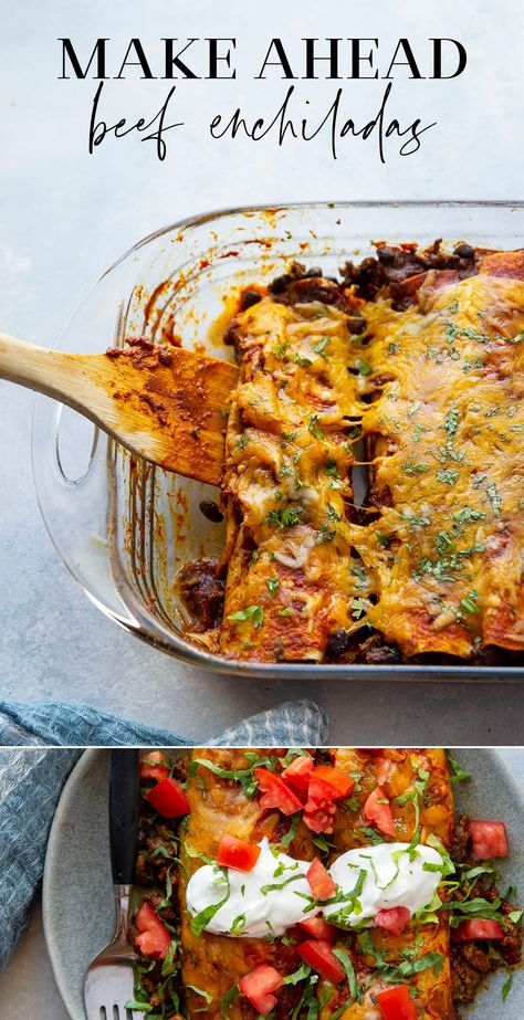 Best Beef Enchiladas, Meal Prep For Baby, Mexican Candies, Postpartum Freezer Meals, Fall Wedding Pictures, Easy Beef Enchiladas, Beef Enchilada Recipe, Make Ahead Recipes, Meat Entrees