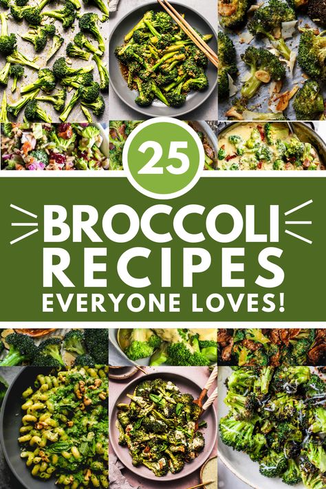 Broccoli lovers rejoice! Here are 25+ flavor packed broccoli recipes to try out. From pasta recipes, to salads, and more. They’re all super tasty (and healthy too)! Broccoli Cheese Casserole Easy, Best Broccoli Recipe, Broccoli Cheddar Casserole, Weeknight Casseroles, Green Curry Sauce, Garlic Roasted Broccoli, Broccoli Pesto, Broccoli Cheese Casserole, Yummy Dishes