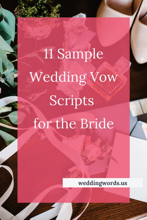 Use these vow writing tips for the bride to frame your approach to vow writing. Then use the vow script examples to inspire you for your own writing. You’ll see vow script examples demonstrating vow copy for various parts of what you might include within your vows. #vows #weddingvows #weddingceremonyideas #weddingceremony #personalizedwedding #bridetobe #customwedding Writing My Vows, Vow Writing Tips, Personal Vows Examples, How To Write Your Vows, Writing Vows To Husband Template, How To Write Vows To Husband Template, Vow Template Writing Your Own, How To Write Wedding Vows, Writing Vows To Husband