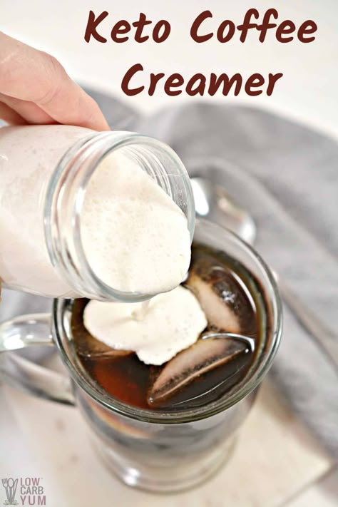 Low Carb Coffee Creamer, Sugar Free Coffee Creamer, Keto Coffee Creamer, Keto Coffee Recipe, Grow Garlic, Homemade Coffee Creamer, Coffee Creamer Recipe, Creamer Recipe, Keto Drinks